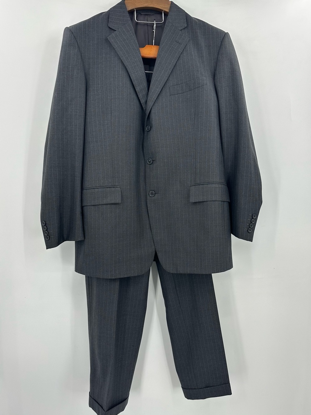 Monteleone’s Gray Pinstripe Custom Two-Piece Suit - Classic Tailored Fit
